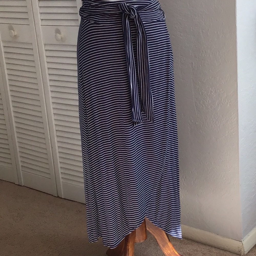Gap striped wrap midi skirt
